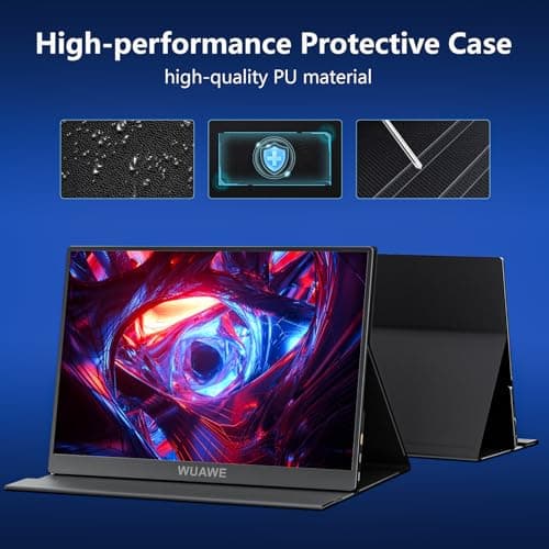 WUAWE Portable Monitor,15.6-AA 1080P 72% NTSC 98% sRGB USB C HDMI Travel Monitor for Laptop, External Second Computer Monitor with HDR Freesync Low Blue Light for PC Mac Phone PS5 Switch 6