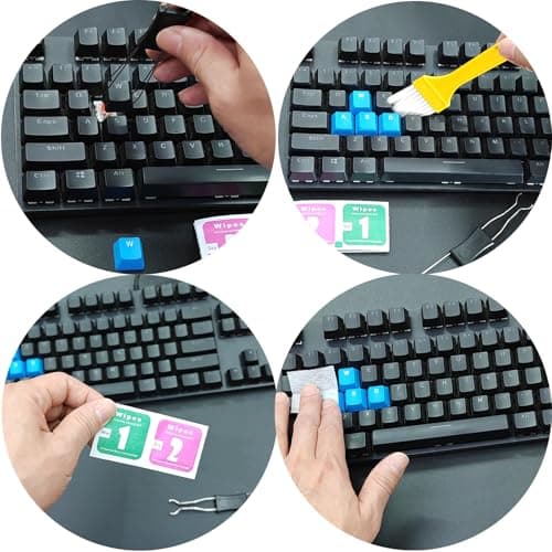 Atdcoek Keycap Puller Switch Pluller with Keyboard Cleaning Brush for Mechanical Keyboard, Stainless Steel Key Removal Tool 5