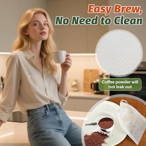 300Pcs Disposable Tea Bags for Loose Leaf Tea, Empty Tea Filter Bags with Cotton Drawstring, Fillable Tea Infuser Sachets for Loose Tea, Coffee, Herb, Spice and More (3.54"x 2.75") 6