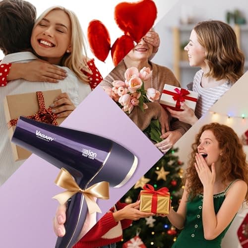 VAGARY 6690A Salon Pro Hair Dryer for Women,2200w Powerful AC Motor Fast Drying, Ionic Blow Dryer for Thick Hair,2 Speeds and 2 Heat Settings 1 Cool Shot Button(1 Diffuser and 1Concentrator) 7