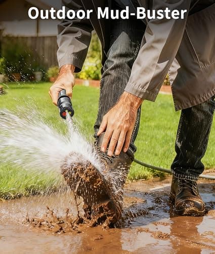 Portable Electric Pressure Washer w/3.2Gal Tank, 4-in-1 Nozzles, Max 290 PSI Foldable Cordless Pressure Washer for No Water Hose Apartment, Camping, Bike Cleaning, Garden Care and Pet Cleaning 6