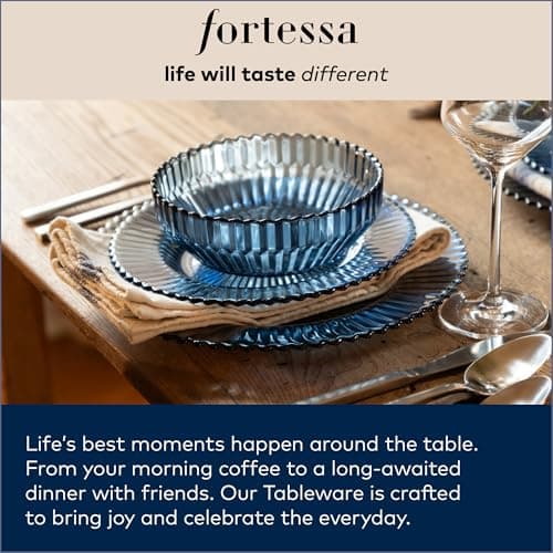 FORTESSA Jupiter Beaded Hobnail Glass Vintage Themed Glass Serveware, Large 13 Inch Vintage Cake Stand, Dishwasher-Safe, Cornflower Blue 6