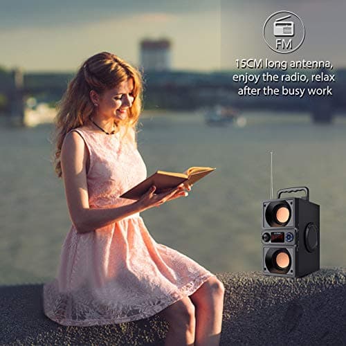 Bluetooth Speaker, Portable Bluetooth Boombox with 40W (60W Peak) Stereo Dual Woofers and Dual Tweeters Wireless Home Party Speaker, 2400 Minutes Playtime, Suitable for Party, Camping, Gym 9