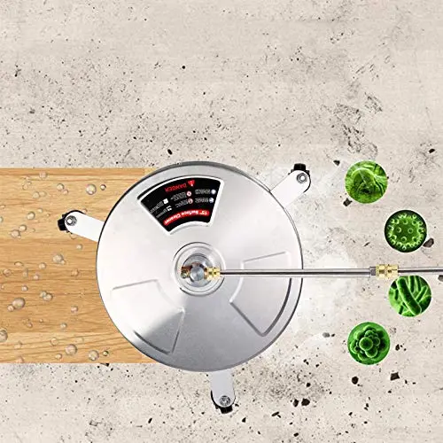 Twinkle Star 15" Pressure Washer Surface Cleaner with 3 Wheels, Stainless Steel Housing & 1/4" Quick Connector, Power Washer Attachment with 2 Extension Wand, 2 Replacement Nozzles, 4000 PSI 7