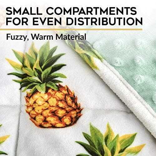 YnM Fuzzy Weighted Blanket | 15lbs, 48''x 72'', Suit for One Person(~140lbs) | Ultra-Soft Material with Glass Beads, Pineapple Print 5