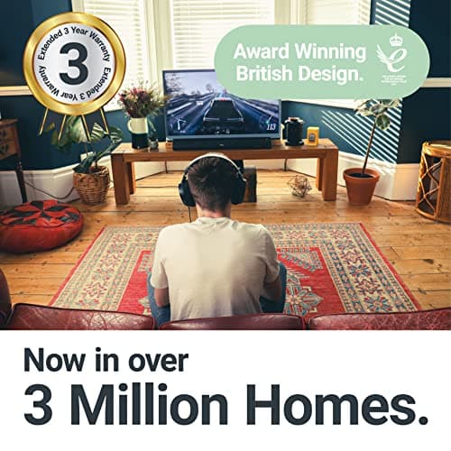 Majority 120W Powerful Stereo Sound Bar for TV, 2.1 Channel Sound, Home Theatre 3D Soundbar with Built-in Subwoofer | HDMI ARC, Bluetooth, Optical, RCA, USB & AUX Playback, Teton 6