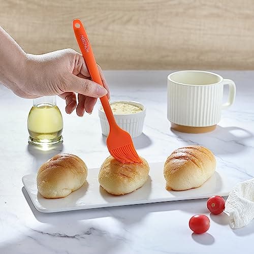 4PCS Silicone Basting Pastry Brush, MONGSEW Heat Resistant Food Brush Spread Oil Butter Sauce for BBQ Grill Baking Kitchen Cooking, BPA Free, Dishwasher Safe (Multicolor, 4 Pcs) 8