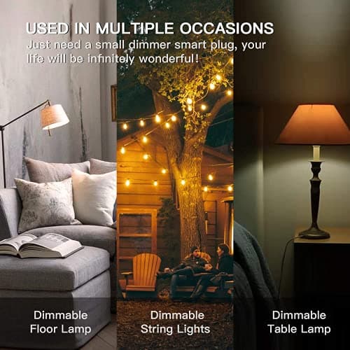 TREATLIFE Smart Dimmer Plug Outdoor Smart Plug Works with Alexa and Google Home, Light Dimmer APP Remote Control, Max Power 400W, IP44 for Dimmable Outdoor String Lights, Floor Lamp, Table Lamp 9