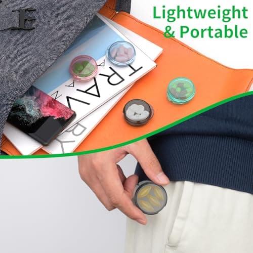 Urekt Small Pill Box, (4 Pack) Travel Pill Case Portable Daily Pill Organizer Mini Medicine Storage Container for Pocket Purse Cod Liver Oil Storage Box Earplug Case 6