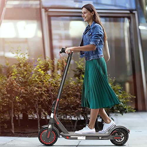 Electric Scooter for Adults - 350W Motor,Up to 19 MPH, 8.5" Solid Tires Portable Foldable Commuting Scooter for Adults with Double Braking System and App, 20 Miles Long-Range 7