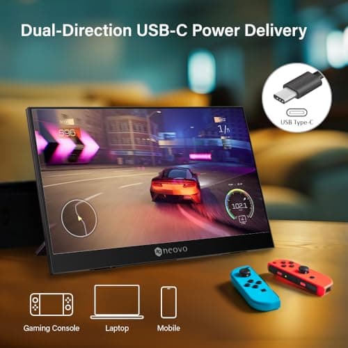 AG Neovo N1651 15.6 Inch OLED Portable Monitor 4K, 3840 ×2160P, Dual USB C, Mini HDMI, 10-bit Colors,100% DCI-P3, 100% sRGB, 400 Nits, 1ms, HDR True Black 400 Ready, Carrying Bag Included 6