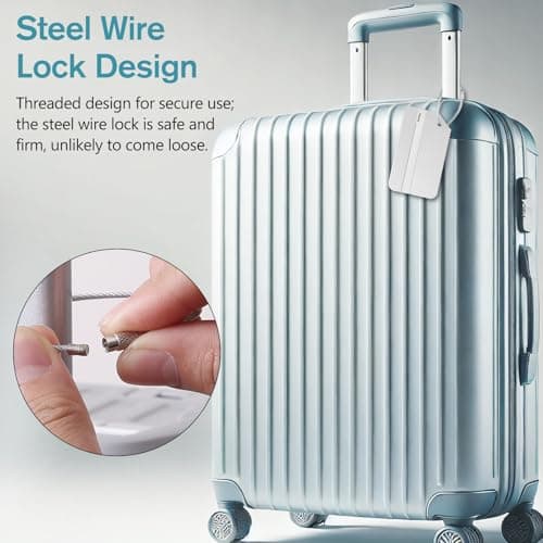 Aluminum Luggage Tags – 5 Pack Silver Travel Bag Identifier Tags with Protective Covers, Durable Luggage Tags for Suitcases and Travel Accessories 6