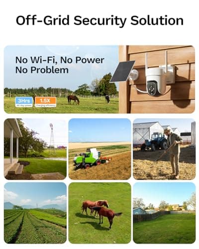 LongPlus Solar 4G LTE Cellular Security Camera Wireless, 2K No WiFi Security Camera, Solar Battery Powered Outdoor Camera Wireless, 360° View, Color Night Vision, Smart AI Detection 8