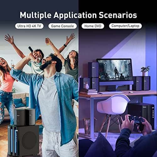 Bobtot 5.1 Channel 800W Home Theater System with Subwoofer, Bluetooth, and HDMI ARC - For TV, DVD, FM Radio 6