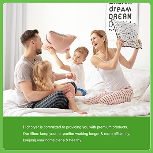 Hichoryer VK-6067B H13 True HEPA Replacement Filter, Compatible with HOKEKI VK-6067B and Vremi Air Purifier, 3-in-1 H13 Grade True HEPA and Activated Carbon Filter, 2Pack 7