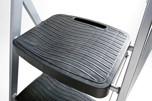 Rubbermaid 3-Step Steel Ladder,Folding Step Stool with Hand Grip and Non-Slip Feet, Silver, Tested to ANSI US Safety Standards, No Assembly Required 5