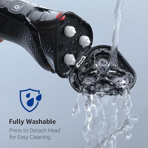 rategist Electric Razor for Men, Rechargeable Electric Shaver, Waterproof Wet Dry Cordless Razor, Adjustable Speeds, with Nose Hair Trimmer, Sideburns Trimmer,Dark Black, Stylish Fashion 5