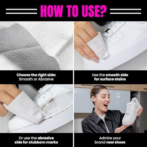 Pink Miracle Quick Clean Shoe Cleaner Wipes (12 Pack) for Fast Sneaker Cleaning on the Go! 5