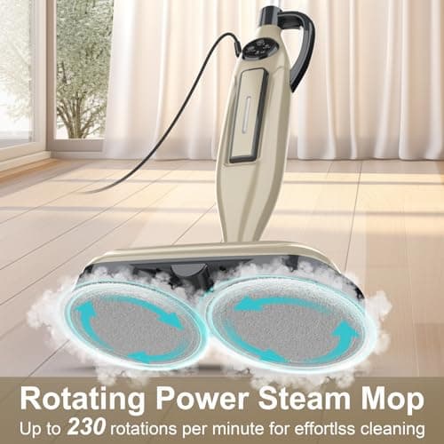 DEVOAC VM6 Scrubbing Steam Mop with Rotating Mop Pads, 10 in 1 Steam Mop, Lightweight Spin Mop & 3 Steam Modes & LED Headlights for Hard Floor Laminate Marble Floors 6