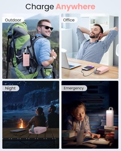 Morfec 2 Pack Black+Pink:Portable Charger Power Bank 50000mAh Fast Charging 22.5W USB C Battery Pack Charger Portable with 4 Outputs & 3 Inputs High Capacity External Battery Bank for iPhone, Samsung 7