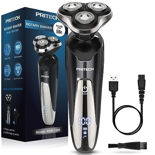 Electric Razor for Men - Rechargeable Electric Shaver for Men, Rechargeable Waterproof Wet Dry Cordless Razor