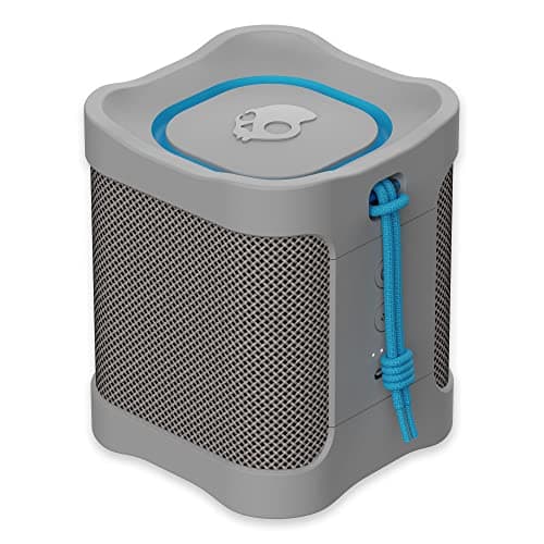 Skullcandy Terrain Mini Wireless Bluetooth Speaker - IPX7 Waterproof Portable Speaker with Dual Custom Passive Radiators, 14 Hour Battery, Nylon Wrist Wrap, & True Wireless Stereo (Grey)