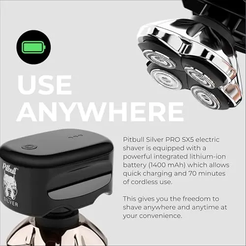 Skull Shaver - Pitbull Silver PRO SX5 Head and face Shaver 6