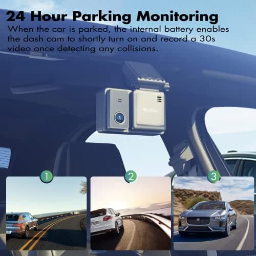 Heaboli 4K Dual Dash Cam Front and Rear, Wi-Fi GPS, 3 Inches IPS Touch Screen, Car Camera Driving Recorder with Night Vision, Parking Mode 7