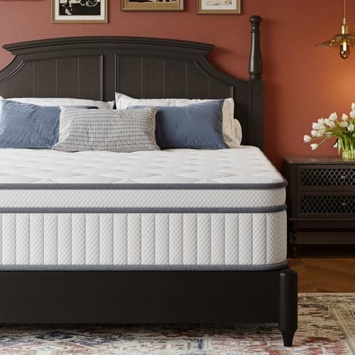Gsleepee Full Size Mattress, 12 Inch Full Mattress in a Box, Innerspring Hybrid with Cooling Gel Memory Foam and Individually Wrapped Coils for Pressure Relief & Superior Support, Medium Firm 6