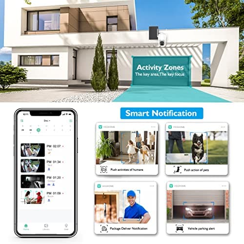 Allweviee Security Cameras Wireless Outdoor, 2K 3MP Pan Tilt 355° View IP65 Waterproof Rechargeable Battery Powered PTZ WiFi Solar Camera with PIR, Color Night Vision,2-Way Talk,Cloud/SD 7