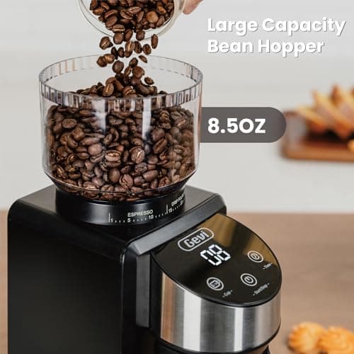 Gevi Coffee Grinder Electric,Coffee Bean Grinder with 35 Grind Settings for Espresso,Drip,French Press,Burr Coffee Grinder for Home Use,Anti-static Design,Black 8