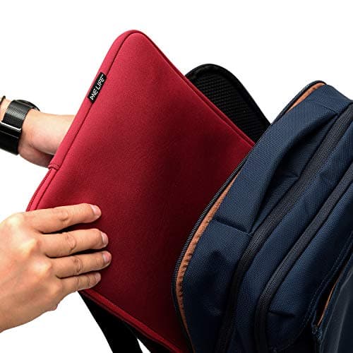 ONE LIFE 13-13.3 Inch Waterproof Neoprene Water Resistent Laptop Sleeve Case Notebook Computer case Basic Bag Compatible with 13 Inch MacBook Pro,MacBook Air,13 Inch Laptop Chromebook Computer,Red 6