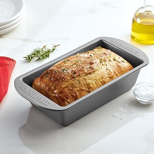 Farberware Nonstick Bakeware 9-Inch x 5-Inch Loaf Pan, Gray 6