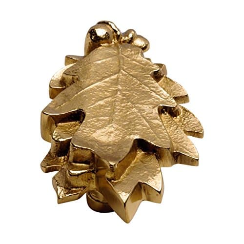 Renovators Supply Manufacturingᵀᴹ Heavy Oak Leaf Door Knocker – Solid Brass Construction, Polished Brass Finish, 6 Inch Long with Mounting Hardware 6