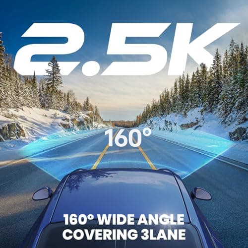 Yonvim Dash Cam，Dash Camera for Cars 2.5K with 3.39" IPS Screen & 32GB Card，Dash Cam Front 160° Wide Angle, Loop Recording for Night/Day Security,G-Sensor, Support 256 GB Max 5