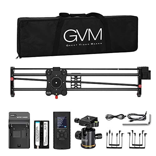 GVM Motorized Camera Slider, 31" Carbon Fiber Dolly Rail Camera Slider with Time-Lapse Photography, Tracking Shooting and 120 Degree Panoramic Shooting for Most Cameras, with Remote Controller 9