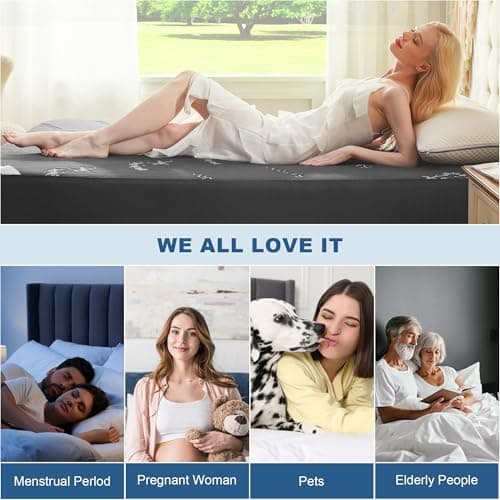 BEDLORE Queen Size Waterproof Mattress Protector Viscose Derived from Bamboo, Soft Mattress Cover Fitted with Deep Pocket 6"-18", Breathable Noiseless Mattress Pad, Machine Washable(Gray) 7