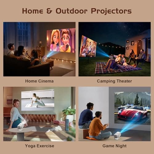 Mini Projector Electric Focus, Portable Movie Projector with 270° Rotatable, 1080P HD Support, Auto Keystone, Compatible with TV Stick, Laptop, HDMI for Bedroom, Outdoor Use (with Bluetooth for Audio) 8