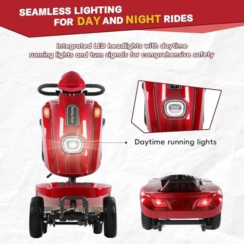 MobiCyc Heavy Duty Mobility Scooter for Adults & Seniors, 500W Motor, 16/26 Miles Long Range, 400 LBS Capacity, 10" All-Terrain Tires, Electric Scooter with Windshield & Suspension 5