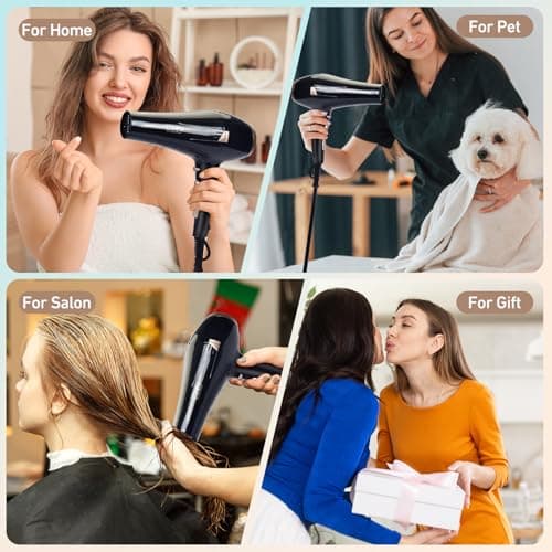 CONFU Hair Dryer, Professional Ionic Salon Blow Dryer with Diffuser for Women and Men, 5X Fast Drying, Powerful and Quiet Hair Blow Dryer for Fast & Easy Styling (1875 Watts) 7