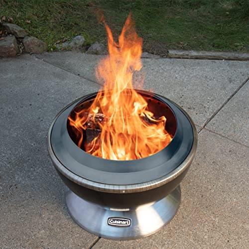 Cuisinart 24” Cleanburn Smokeless Fire Pit with Removable Base for Ash, Portable Wood Burning Outdoor Fireplace, Stainless Steel Smoke Free Outdoor Heater, Enhanced Airflow and Easy Cleanup 10