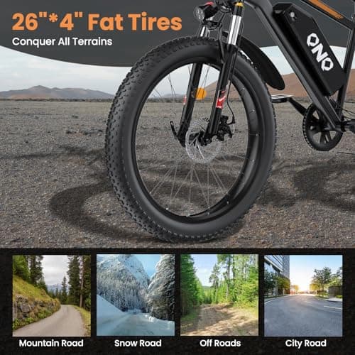 Adult Fat Tire Electric Bike 1500W Peak Motor - 48V 15Ah Fast Electric Mountain Bike, 20MPH & 60 Miles Long Range Ebike, 26" All Terrain E-Bike for Men Women with Lockable Suspension & 7 Speed Gears 5