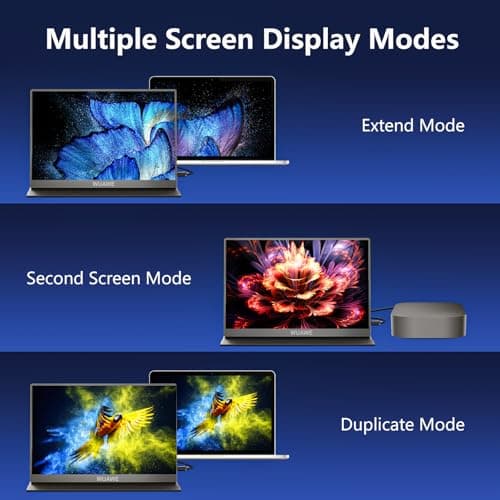 WUAWE Portable Monitor,15.6-AA 1080P 72% NTSC 98% sRGB USB C HDMI Travel Monitor for Laptop, External Second Computer Monitor with HDR Freesync Low Blue Light for PC Mac Phone PS5 Switch 5