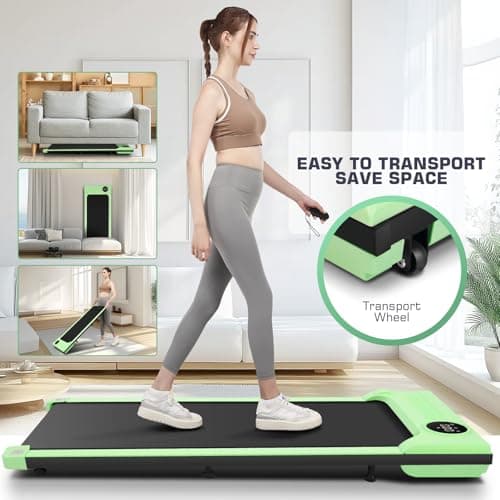 Under Desk Treadmill, Walking Pad Treadmill for Home Office, 2.5 HP Portable Walking Treadmills 300 lb Capacity, Compact Walking Jogging Running Machine with Remote Control and LED Display 7