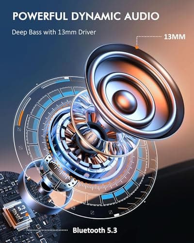 CoolJumper Wireless Bluetooth Earbuds 120H Playtime Bluetooth 5.3 Ear Buds for Sports, Hi-fi Stereo Earphones with LED Display Charging Case, Headphones for Running/Workout Audifonos inalambricos 5