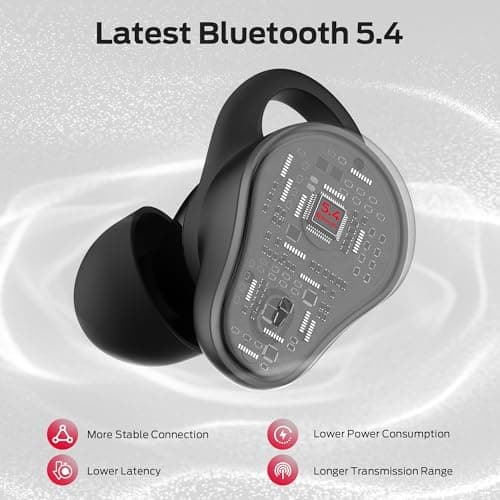 Monster N-Lite 210 Wireless Earbuds, Bluetooth 5.4 in-Ear Stereo Headphones, Built-in Mic for Crystal Clear Call, 32H Playtime, Type-C Charging, Waterproof in-Ear Ear Buds Earphones for Sports, Black 5