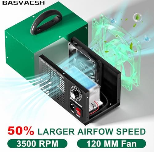 Ozone Generator 45,000mg/h, Industrial O3 Deodorizer for Areas of 2500 Square Feet - High Capacity Ozone Machine Air Ionizer Odor Clean 5