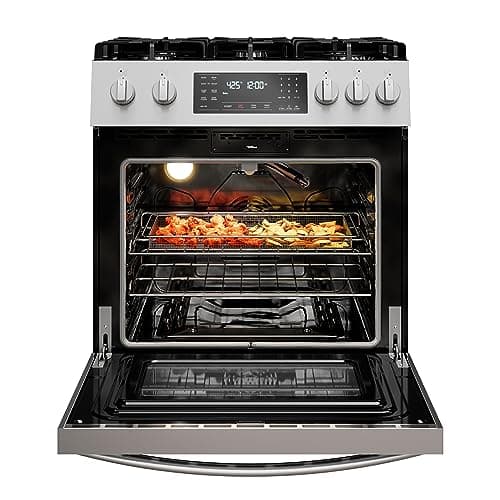 Kenmore Front Control Gas Range Oven with 5 Cooktop Burners, True Convection, Steam and Self Clean, Freestanding Stainless Steel Stove and Oven, 4.8 cu. ft. Capacity 6