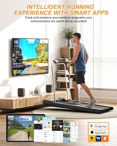 WELLFIT Walking Pad Treadmill with 10% Incline and Removable Handle Bar, 2.5HP Max 5MPH Treadmills for Home, Small Portable Treadmill, Smart App Voice Control, Mute Remote, 265LB Capacity 6