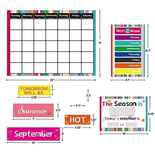 Calendar Bulletin Board Set for Classroom Bulletin Board Decoration 109Pcs Colorful Theme School Teacher Supplies 2